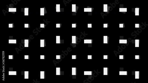 minimal pattern white square rectangle transforming rotating moving seamless loop background design