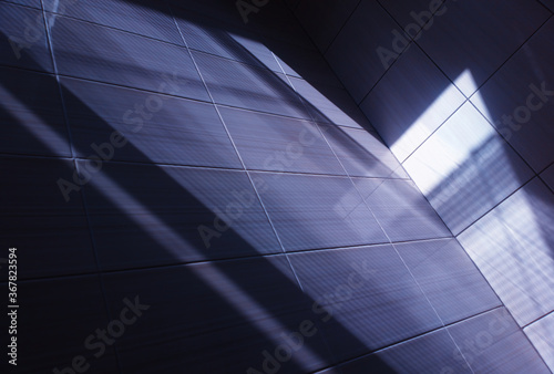 Abstract light rays on office tile background
