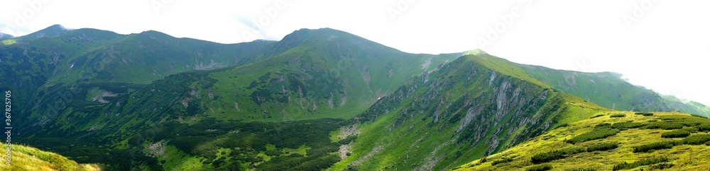 The beautiful mountain panorama with the Ukrainian Carpathian Mountains
