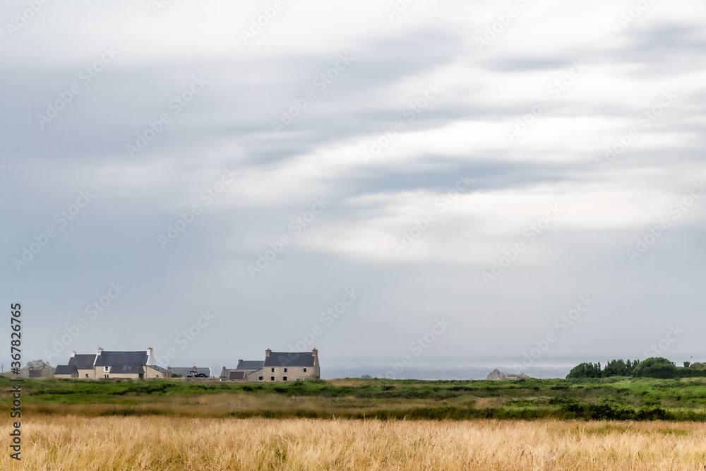 Fototapeta premium houses on the island of Ouessant, off the coast of Brittany