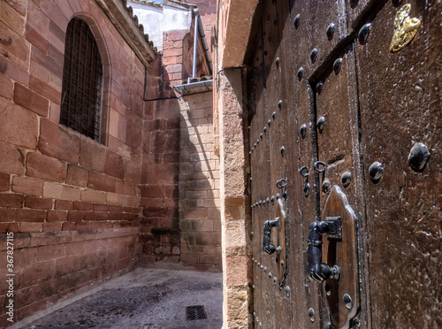 corner of the church of San Bartolome in the city of Montoro, Cordoba. Spain photo