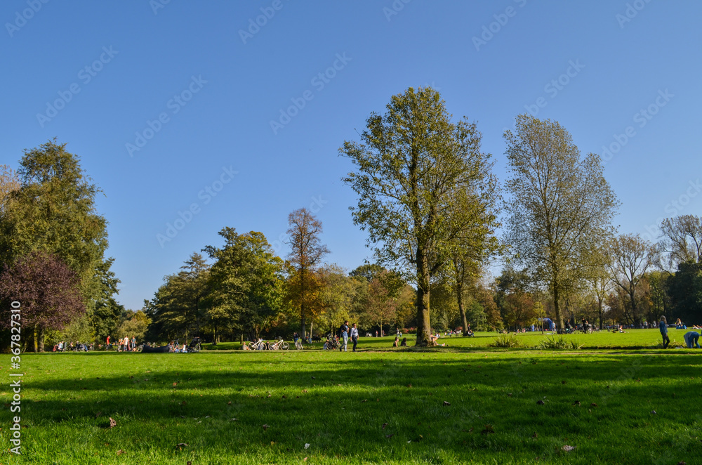 Beautiful urban park located at Amsterdam in Netherlands.