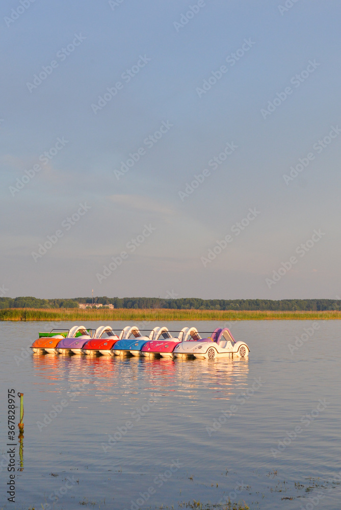 Water car for children  on the lake