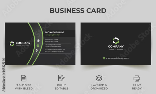 Simple and Clean Modern Minimal Business Card Template Vector