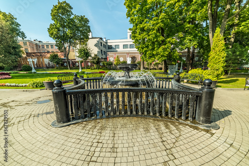 Karetny Ryad Street,Fountain in the Hermitage Garden by the veranda in Moscow. photo