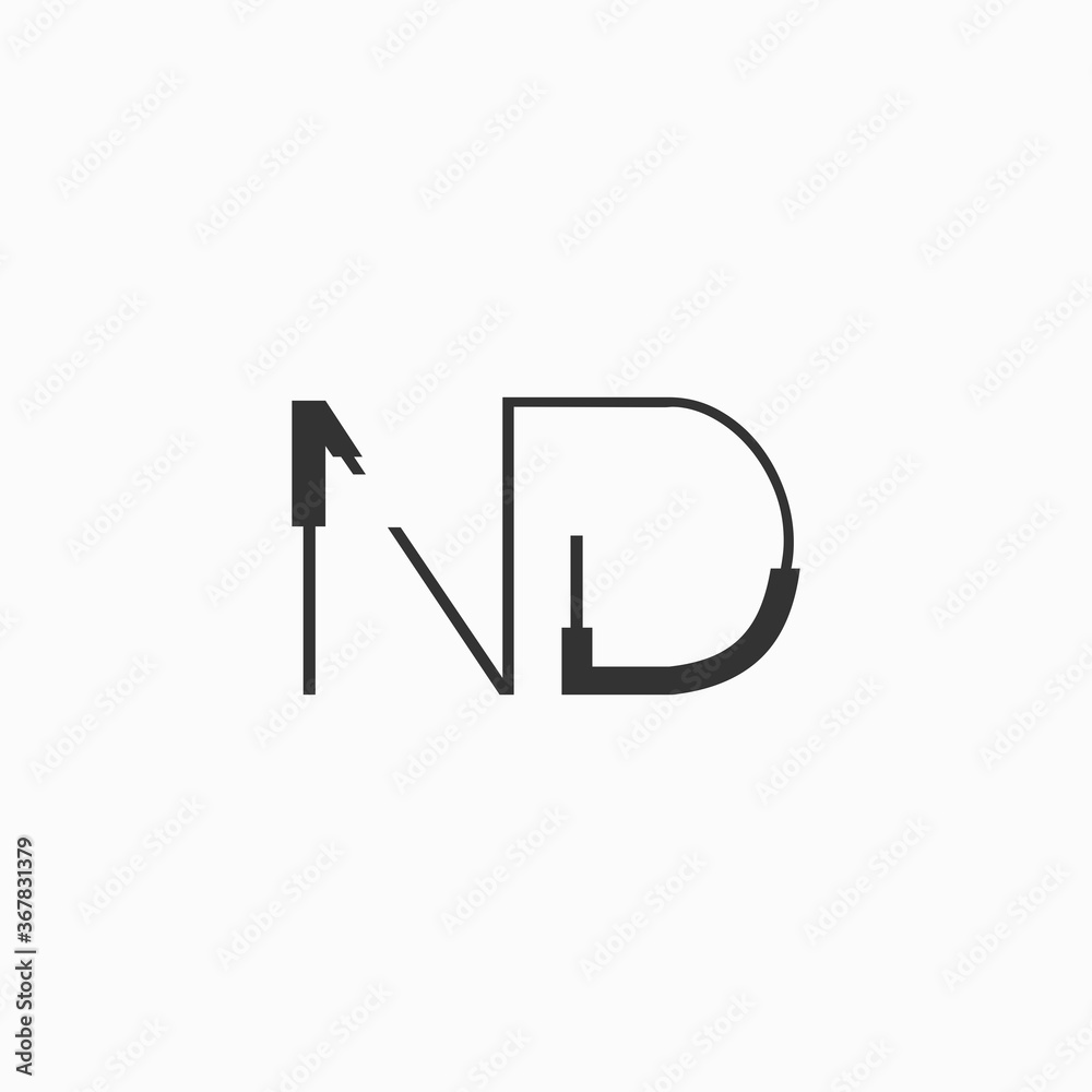 ND Letter Initials Logo Vector Stock Vector Adobe Stock