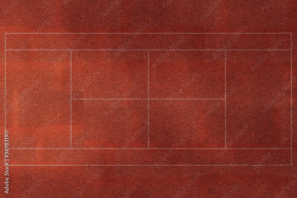 Fototapeta premium Tennis Clay Court. View from the bird's flight. Aerial photography.