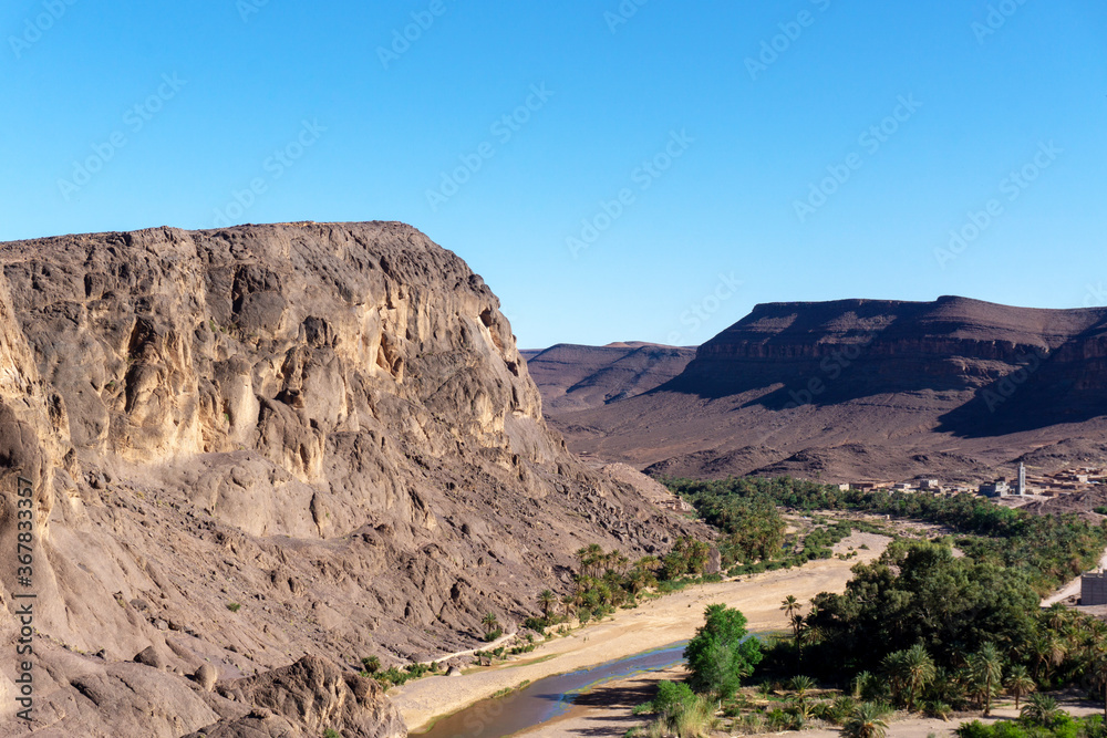 Beautiful Desert oasis landscape in Oasis De Fint near Ourzazate in Morocco, North Africa Beautiful Desert oasis landscape in Oasis De Fint near Ourzazate in Morocco, North Africa