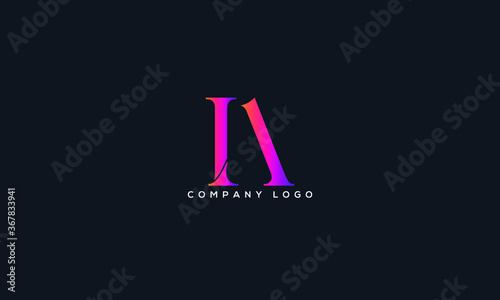 Fényképezés Abstract creative minimal and unique alphabet letter icon logo IA