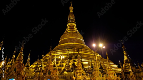 The stunning Shwedagon pagoda in Yangon, Myanmar. photo