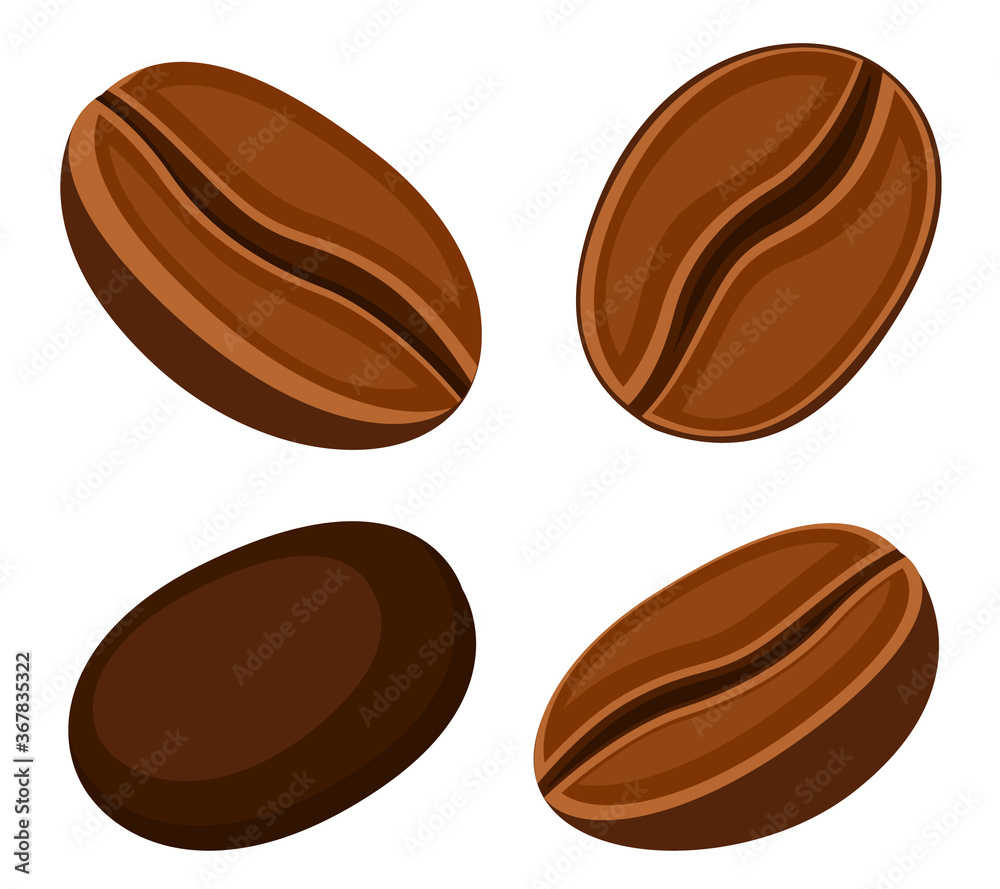 Fototapeta premium Set of coffee beans on white background