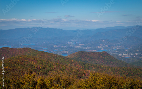 View of the Blue Ridge Mountains from the Brasstown Bald in Georgia