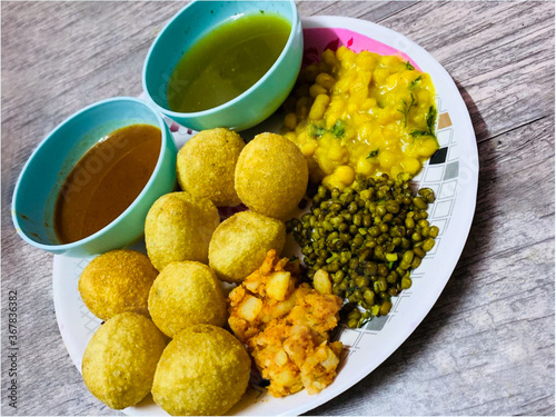 Photography Pani Puri, Golgappe, Chat item, India stock photos images