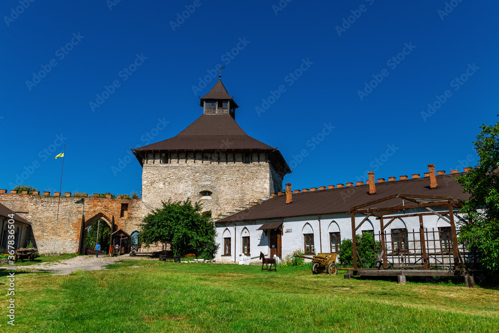 Beautiful fortress castle in Medzhibozh. Travel Europe.