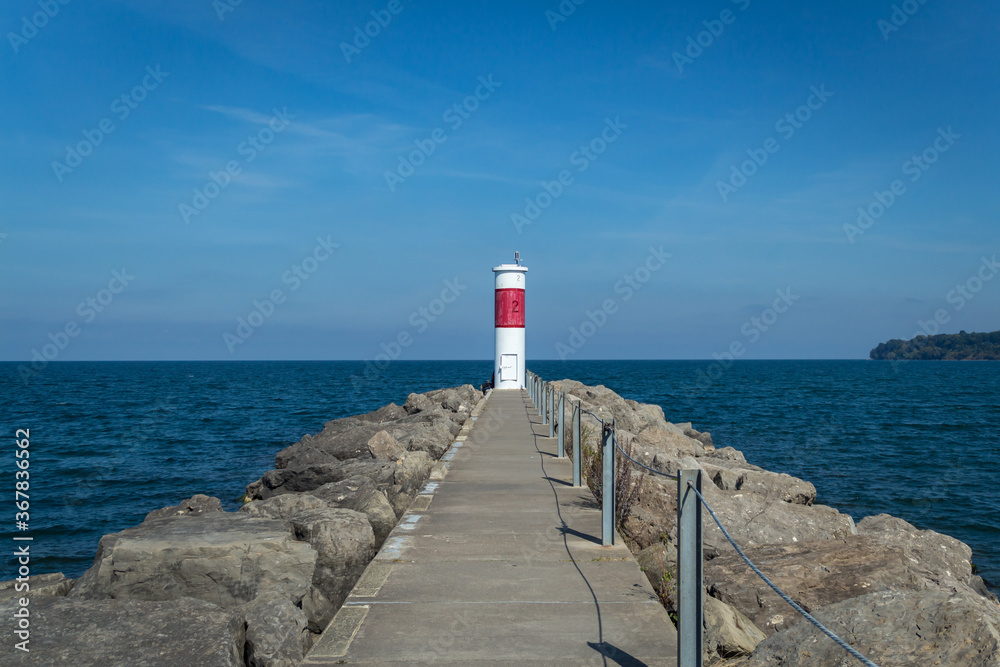 Lighthouse at the end of a pier