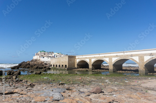 Island and Mausolee of Sidi Abderrahman, a touristic atraction in Casablanca. Morocco.