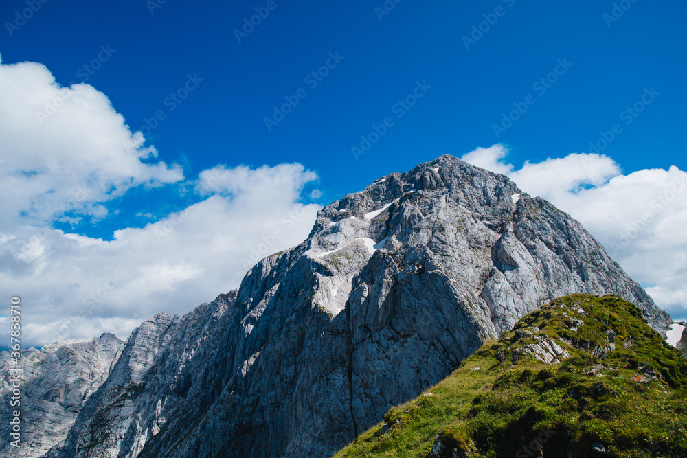 Mountain landscape in Slovenia. Top of Mount Mangart