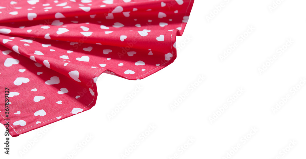 Napkin. Stack of colorful dish towels isolated on white