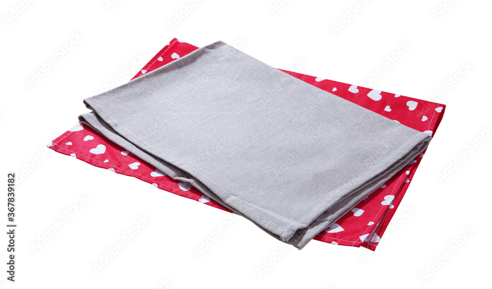Napkin. Stack of colorful dish towels isolated on white Napkin. Stack of colorful dish towels isolated on white
