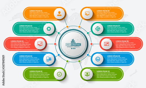 Abstract 3D Paper Infographics. Business template .Vector illustration