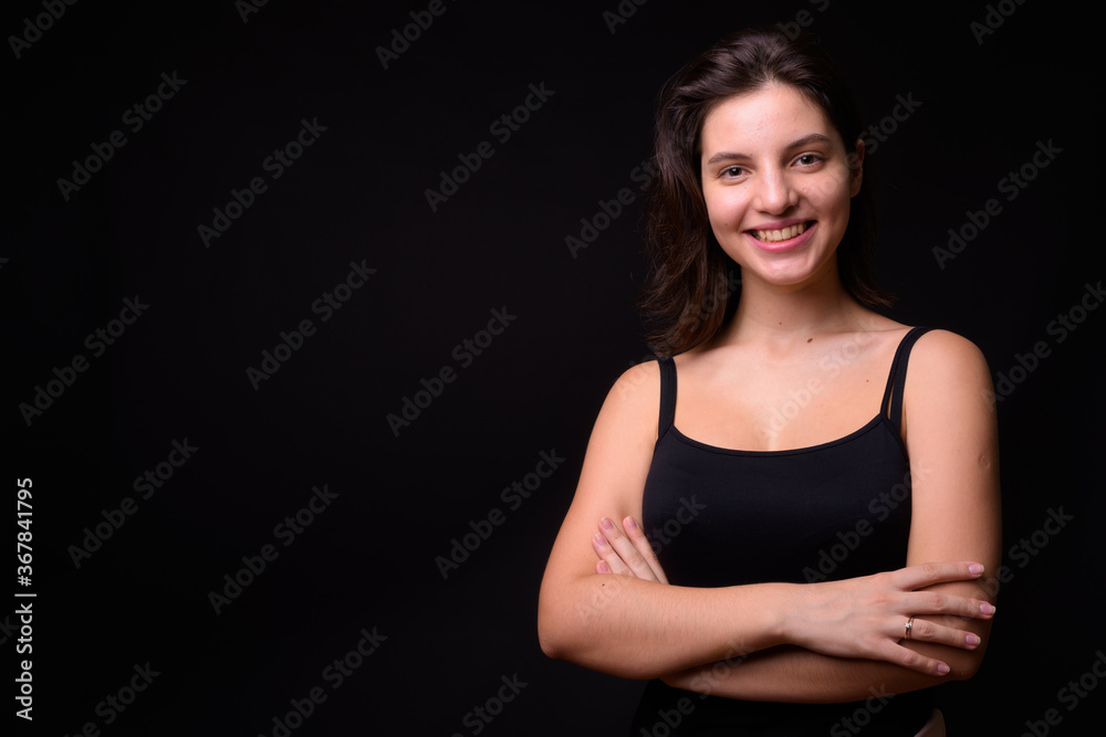 Portrait of young beautiful woman with short hair Portrait of young beautiful woman with short hair