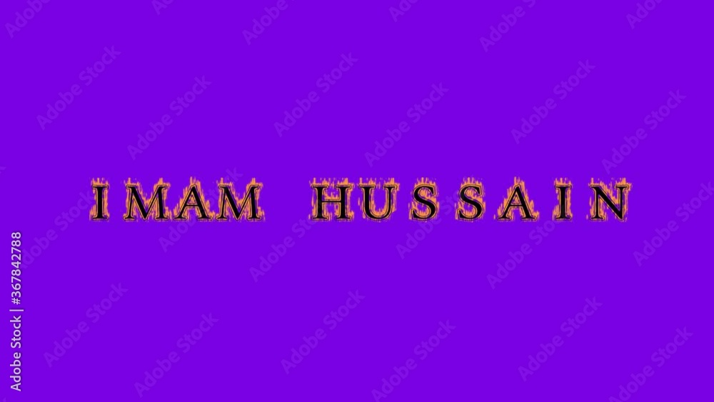 imam hussain fire text effect violet background. animated text effect with high visual impact. letter and text effect. Alpha Matte. imam hussain fire text effect violet background. animated text effect with high visual impact. letter and text effect. Alpha Matte.