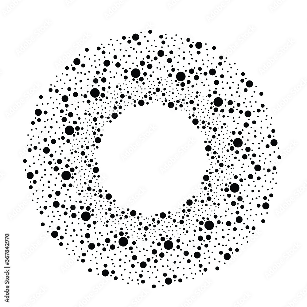 Halftone dots in circle form. round logo . vector dotted frame . design element Halftone dots in circle form. round logo . vector dotted frame . design element