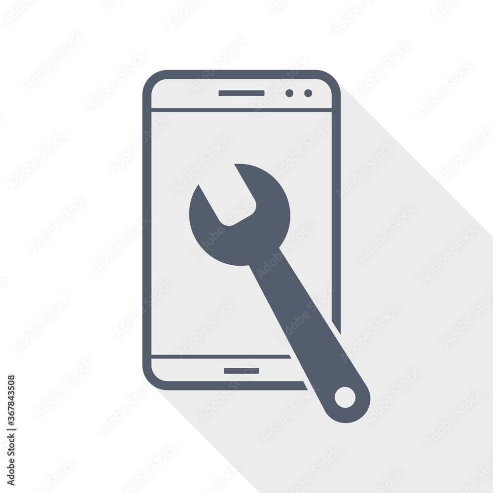 Mobile phone, smartphone service flat design vector icon Mobile phone, smartphone service flat design vector icon