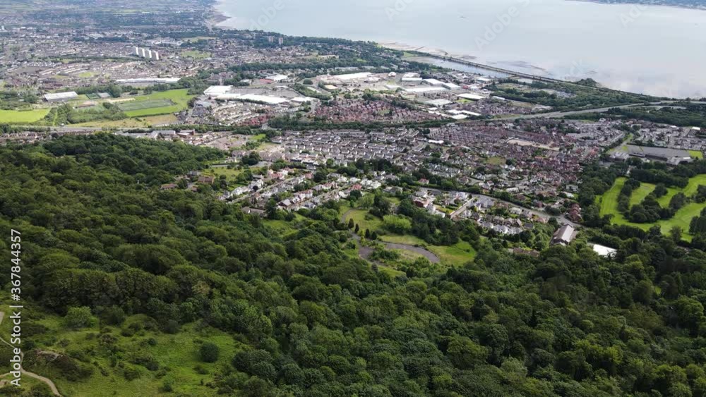 Aerial view of Belfast City & Lough from Cavehill - Northern Ireland Aerial view of Belfast City & Lough from Cavehill - Northern Ireland