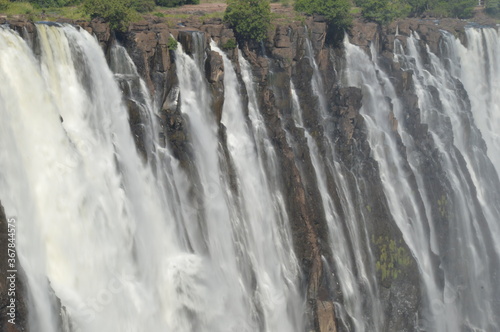 The massive Victoria Falls waterfalls between Zimbabwe and Zambia in Southern Africa