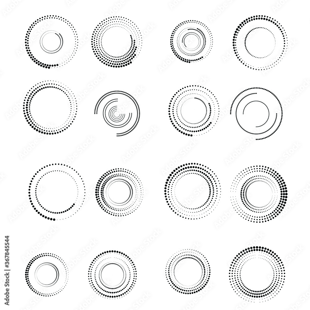 Halftone dots in circle form. round logo . vector dotted frame . design element Halftone dots in circle form. round logo . vector dotted frame . design element