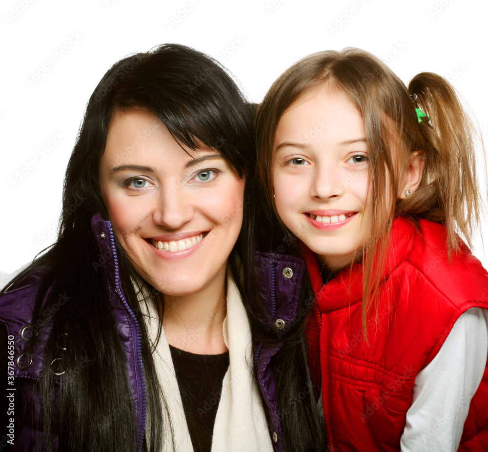 happy family on white background happy family on white background