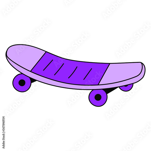Purple skate on a white background