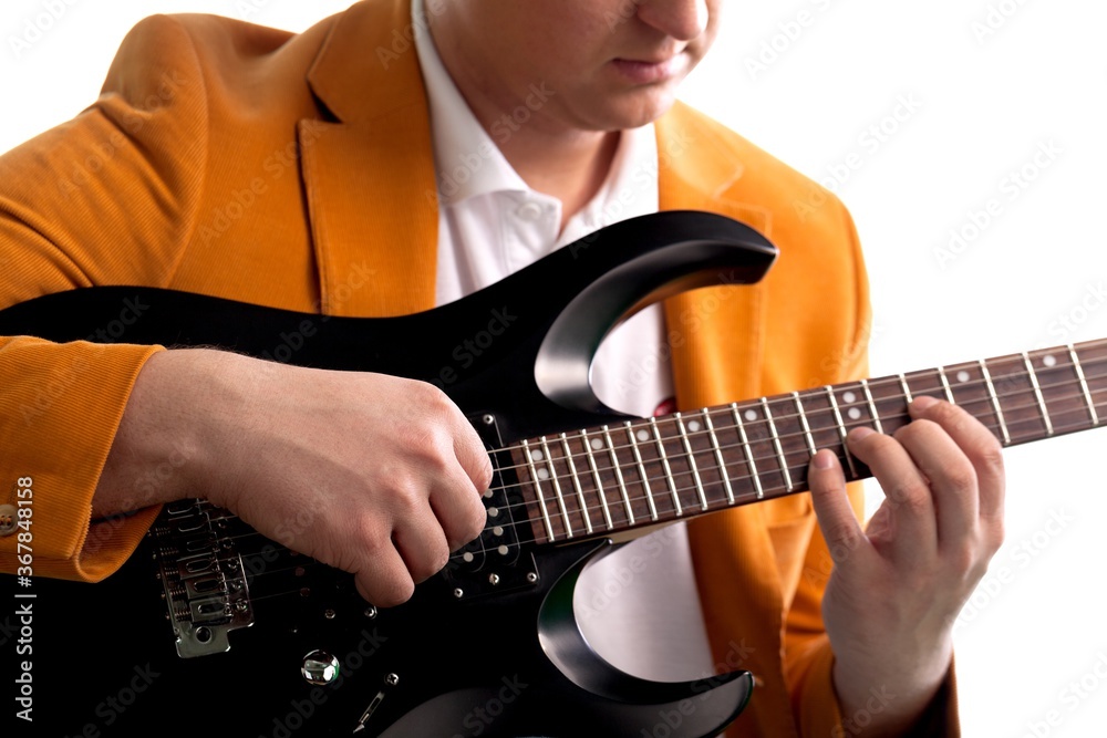 Fototapeta premium Man playing electric guitar