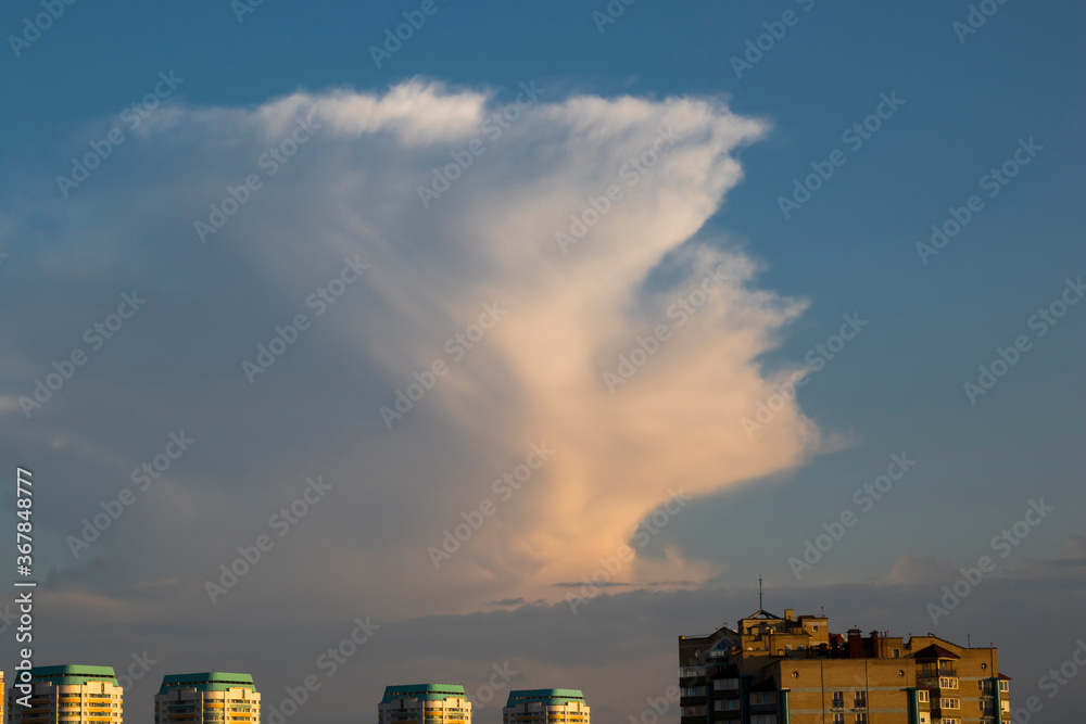 Fototapeta premium Storm clouds, dramatic sky, nature background.