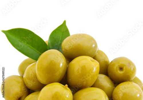 heap of olive on white