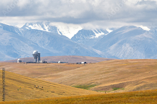 Old telescope and observatory from Soviet era in Assy Plateau, Kazakhstan. photo
