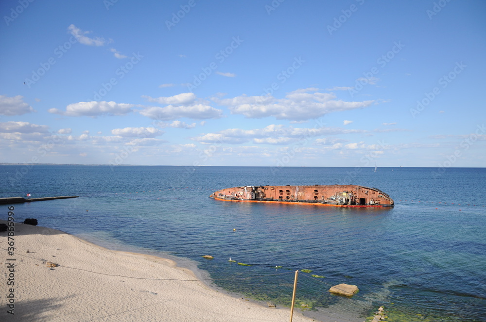 Tanker Delfi, sunk on the Odessa beach