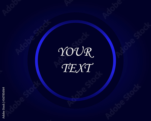 Blue gradient banner with bright frame and place for text in centre. Cool graphic design