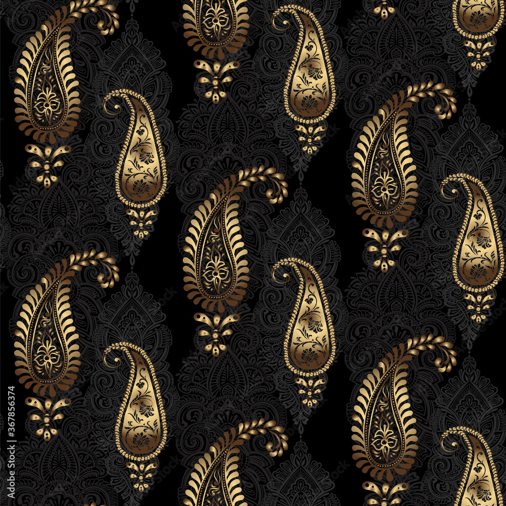 Paisley - Indian folk weaving seamless ethnic pattern. Floral oriental ...