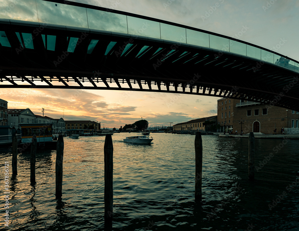 bridge at sunset.Venice