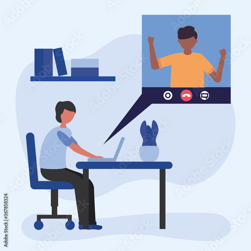 homeschool online education with young student boy