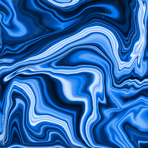Abstract painting. Marble effect painting. Blue background.