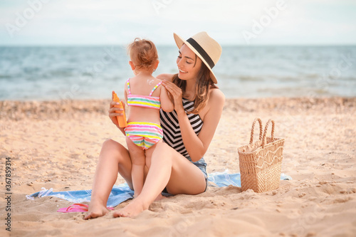 Mother and her little daugh...