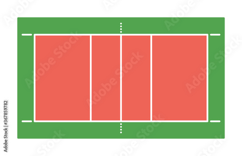 volleyball court or field top view proper markings and proportions according standards. vector.