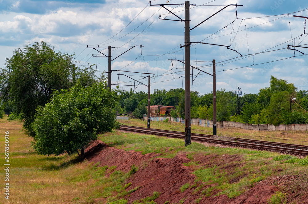 Obraz premium Ukraine, Krivoy Rog, the 16 of July 2020. Rail road transport system in Krivoy Rog.