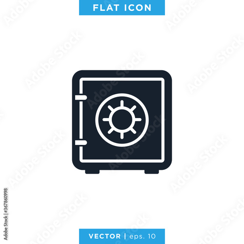 Safe Deposit Box Icon Vector Design Template.