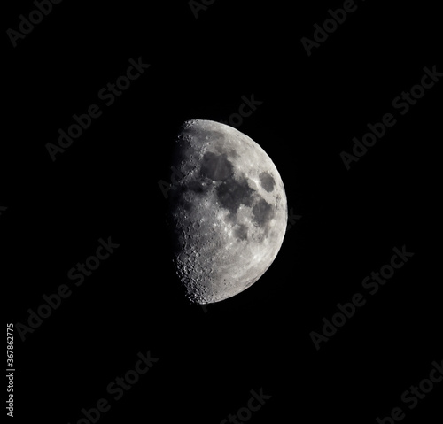 Waxing Gibbous Moon Against Black Background
