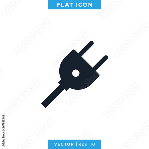 Electric Plug Icon Vector Design Template.