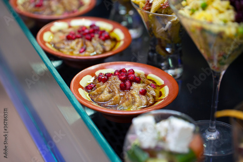 Baba ghanoush in a buffet setup photo